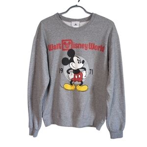 Disney‎ Mickey Classic Grey Crewneck Sweatshirt Vintage Look Size Medium Unisex